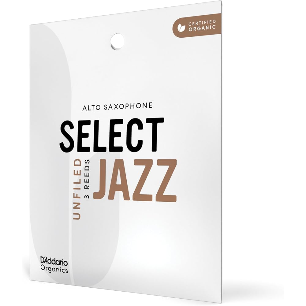 D'Addario WoodWinds D'Addario Reeds for Alto Saxophone, USDA Organic Certified, SELECT JAZZ UNFIL...