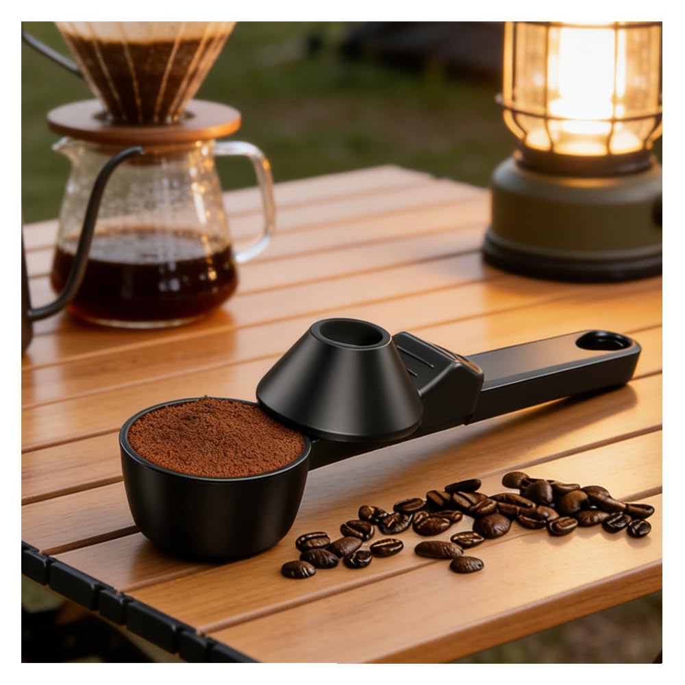Coffee Measuring Spoon, Sliding Type, Long Handle, Accurate Measurement, Reusable, for Coffee Grounds, Protein Powder, Sugar, and Salt, Easy to Clean
