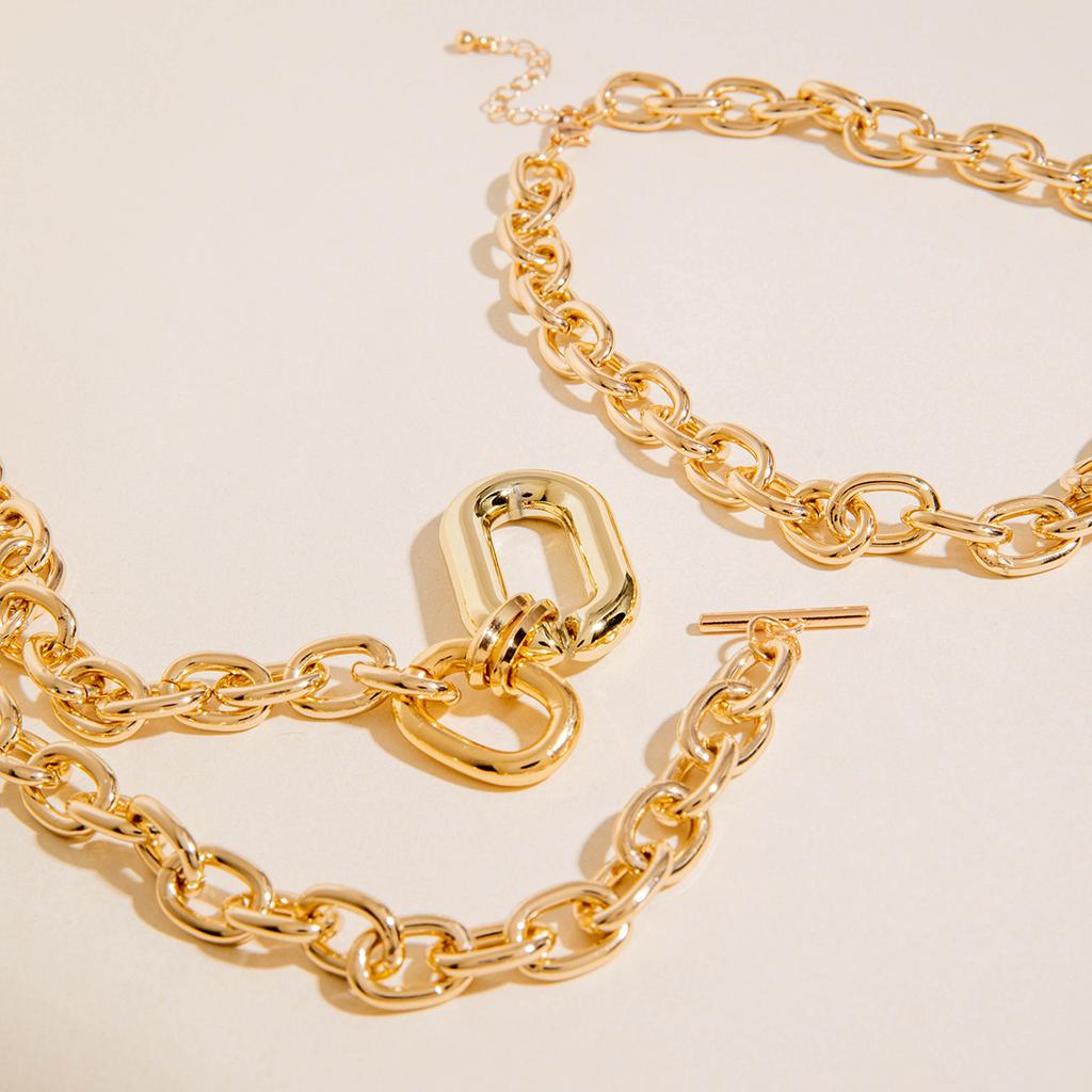 Accessories New Chain Metal Necklace Female Sexy Spice Girl Collarbone Chain Two-piece Set Manufacturer Wholesale