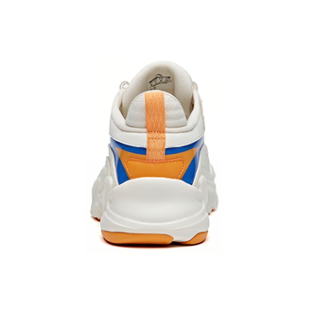 Anta Cushioning Slip Resistant Abrasion Resistant Low top Running Shoes Men's White Orange Blue 112018881-1
