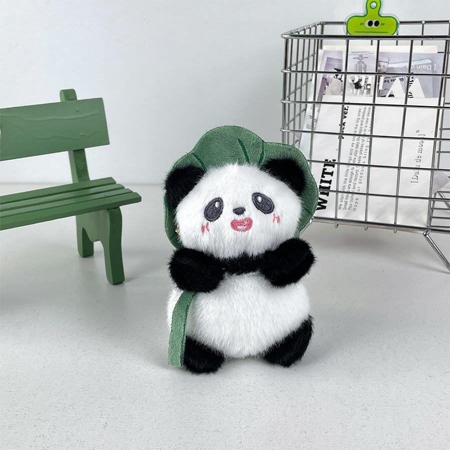 Adorable Plush Panda Keychain Cute Cartoon Animal Pendant Soft Toy With Pp Cotton Filling