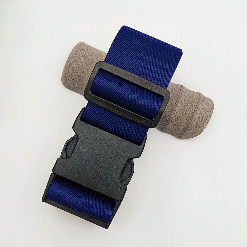 Solid Color Nylon Luggage Strap with Herringbone Pattern, Password Lock, and One-Word Handle