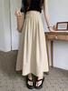 Yamamoto Autumn High-Waist Pleated A-Line Midi Skirt