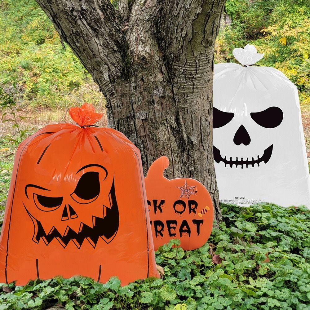

4 шт./компл. пластиковый пакет для упаковки тыквы, большой мешок для газона с привидениями, мешки для мусора на Хэллоуин, декор для двора