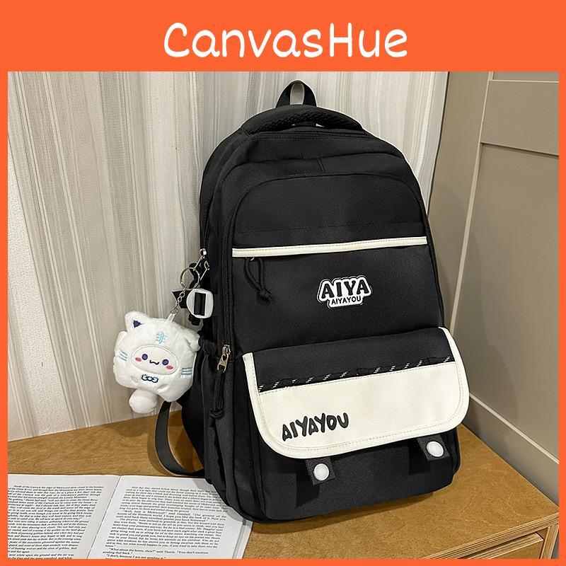 Letter Girls School Backpack Large Capacity Casual Travel Bag For Daily Use