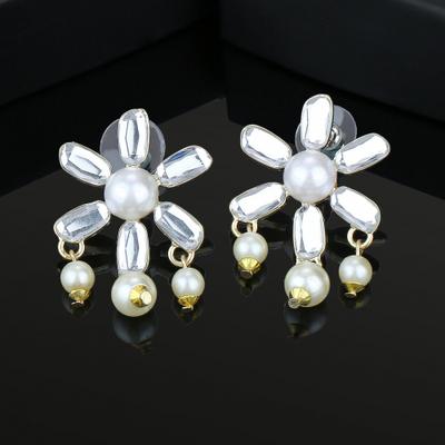 Aiyna Floral Pearl and Pearl Studs