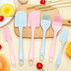 3Pcs Silicone Cream Scraper Spatula Set Non-Stick Bread Cake Butter Mixer Oil Brush with PP Handle Kitchen Baking Tools