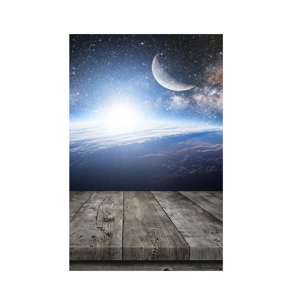 

Задник с темой Звездного Ночного Неба с Деревянным Полом и Мерцающими Звездами для Фотографии, Свадеб, Вечеринок, Мероприятий 5*7ft (150*225cm)