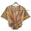 Women Cotton Summer Gold Sleepwear Tibetan Tiger Print Long Maxi Caftan Dress CKFTN-SCRN-FULL-BUYIT-105