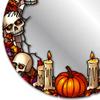 Seasonal Home Wall Decorations Halloween Decorative Mirror Stickers with Spiders/Skeletons/Pumpkins, Retro Hanging Pumpkin Mirrors Ornament,