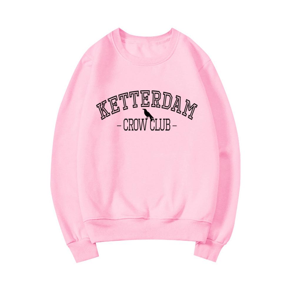 Ketterdam Crow Club Sweatshirt Six of Crows Crewneck Sweatshirts No Mourners No Funerals Pullover Unisex Hoodie Ketterdam Tops S розовый