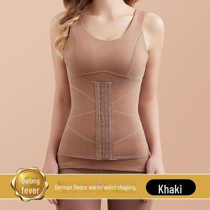 Gilet polaire auto-chauffant pour femme: Couche de base chaude, gainante et rembourrée au niveau de la poitrine, pour l'automne/hiver