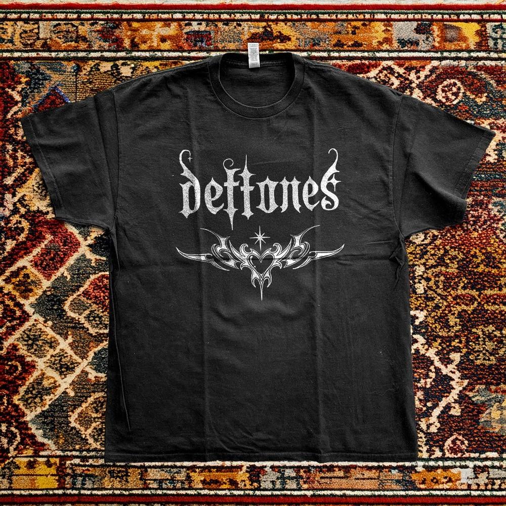 Deftones Band Logo Gothic Heart TShirt Black Cotton Tshirt Size S5XL Unisex T-Shirt XXXXL