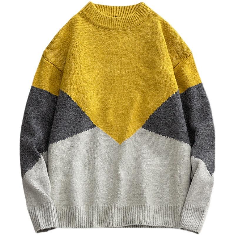 Winter Men 'S Round Neck Thicken Sweater Loose Knitwear Sweater Warm Bottoming Shirt 