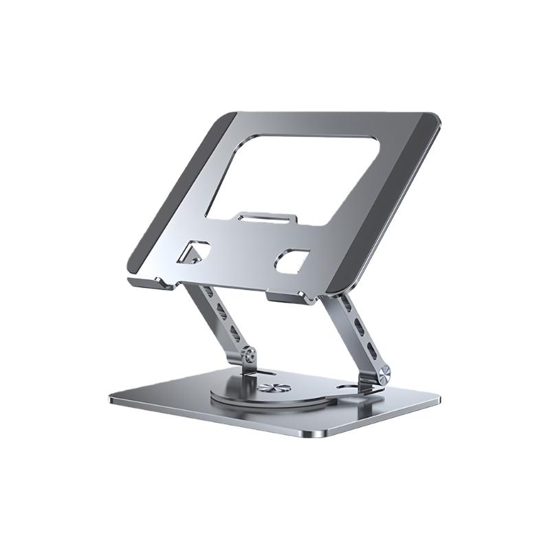 Adjustable Two Axises Laptop Cooling Stand Foldable Aluminum Alloy Frame 360 Swivels Base Ergonomic Desktop Suspension For 10 17" Devices