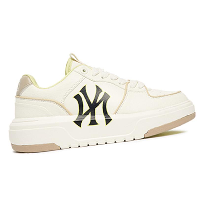 MLB Chunky Liner Slip Resistant Cushioning Abrasion Resistant Low Top Skateboard Shoes Unisex White Yellow Sneakers 3ASXCA12N-50BGS