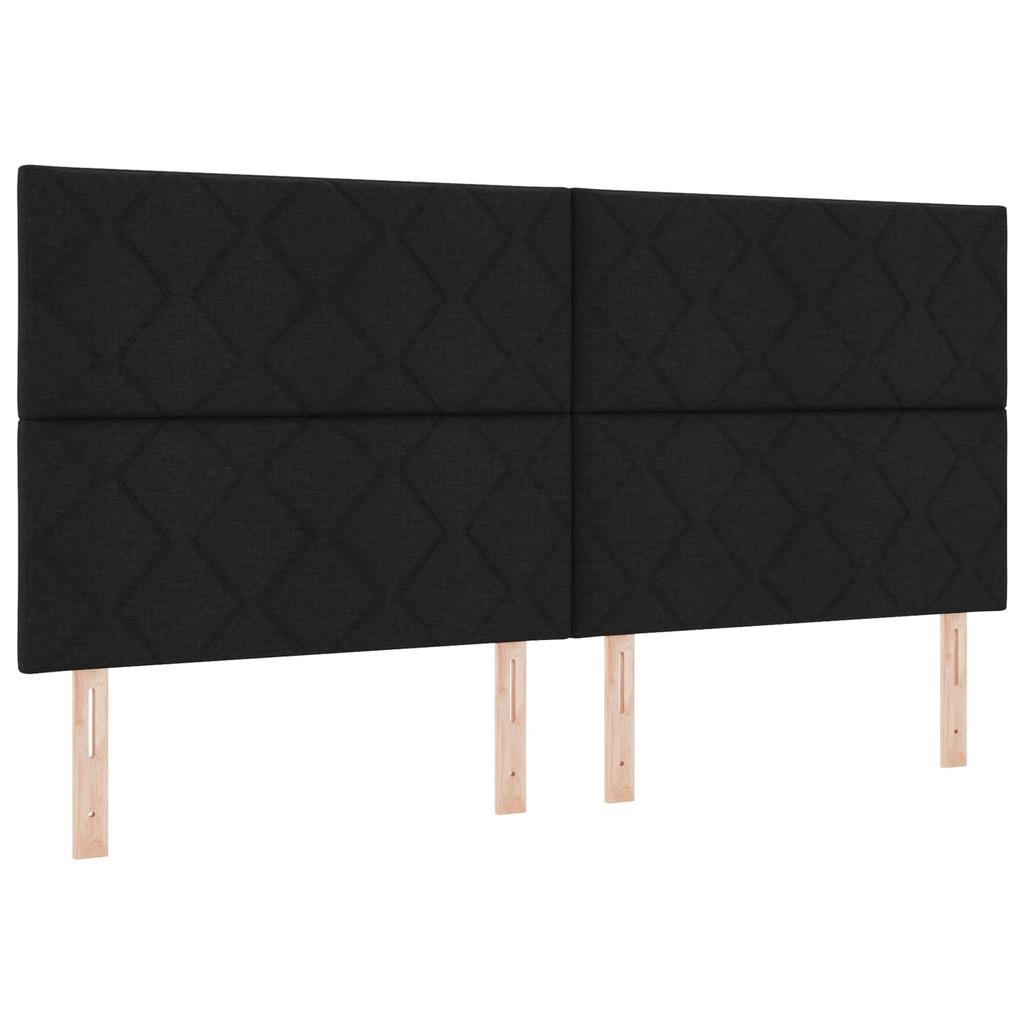 Box Spring Bed with Mattress Black 200 X 200 Cm Fabric