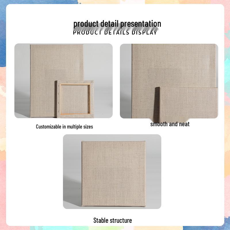 Transparent Coated Linen Canvas Frame for Hand-Painted DIY Oil Painting - Pure Cotton Linen Canvas Board