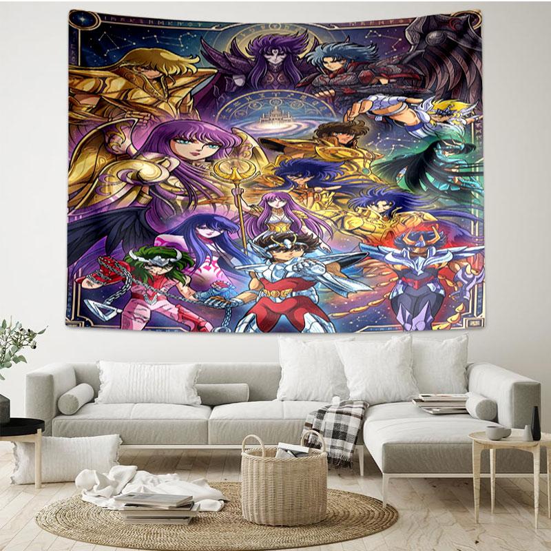 Saint Seiya Print Tapestry - Portable Wall Decor Cloth, for Home, Dorm, Travel, Bedroom, Living Room - Ideal Birthday Housewarming Gift