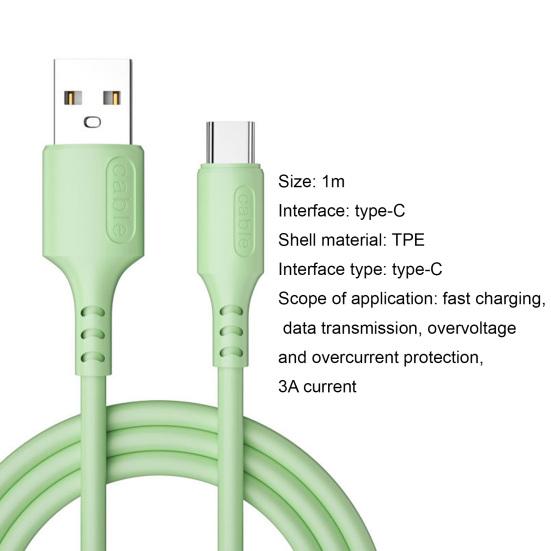 Data Cable Fast Transmission Anti-winding Type-C Charging Stable Liquid Silicone Charging Cable