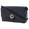 Chanel Matelasse Shoulder Bag Vintage Black Satin/Rhinestone Women Used