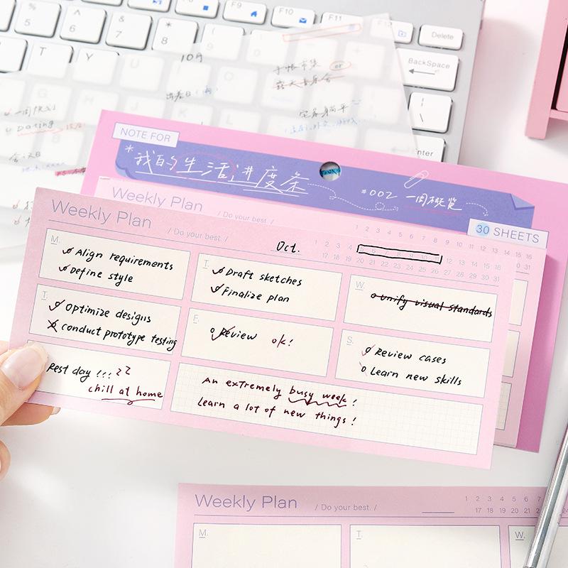 30 Blätter Lange Notiz Mein Leben Fortschrittsbalken Einfacher Funktionaler Planer Notiz Nachrichtenpapier Kawaii Schulbedarf Niedliche Schreibwaren