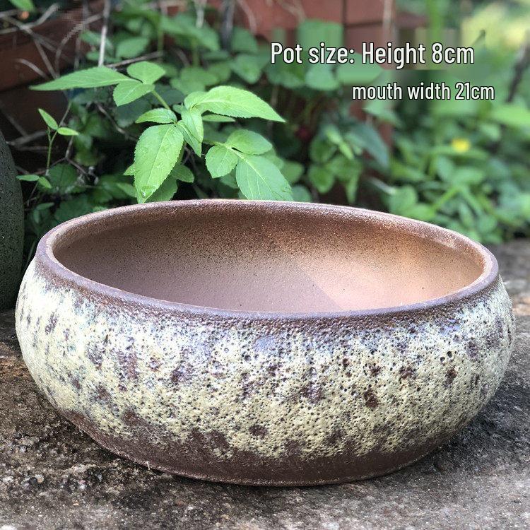 Personalized Large Ceramic Succulent Flower Pot with Wide Caliber - Free Shipping