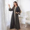 Women's 2025 Foreign Trade Robe, Bronzing Lace Slim-fitting Long-sleeved Dress for Women