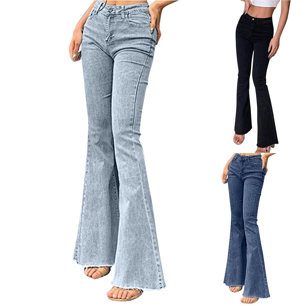 Women's Fashion Tight Flare Sexy Hip Lift Wide Leg Jeans