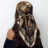 Fashion Square Silk Scarf Women Headband 90*90cm Print Neck Scarfs Office Hair Band Hand Kerchief Female Bandana Headwear
