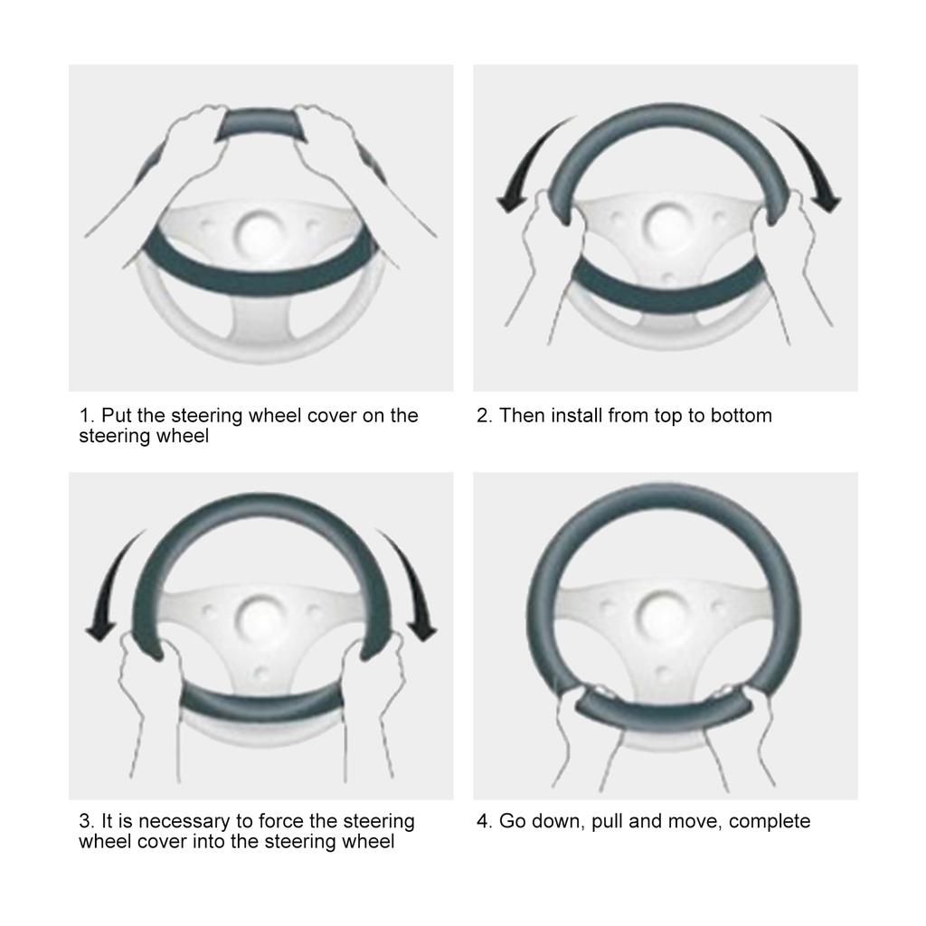Car Steering Wheel Cover 15in   Fit Artificial Leather Protector for Modification