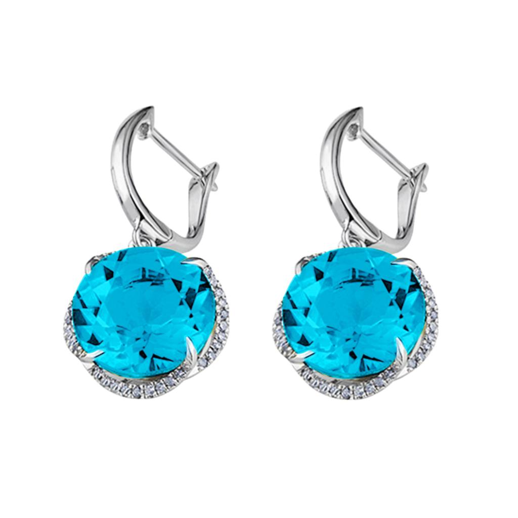 2026 Rotary Diamond Yellow Diamond Ear Buckle Earrings, Stylish Citrine Stud Earrings, Colored Gemstone Earrings