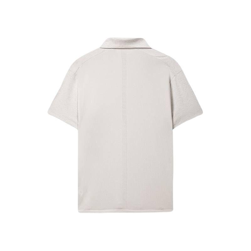 FILA Morandi Milano Series Solid Color Loose Knit Short Sleeve Polo Shirt Men tops F11M635108F-IV