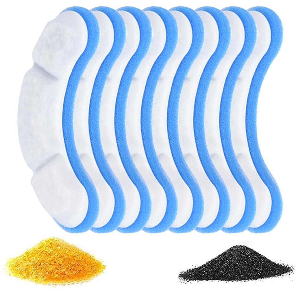 8 stk filtre for 61OZ/1,8L transparente kattevannfontenefiltre Kjæledyrfontene aktivert karbon