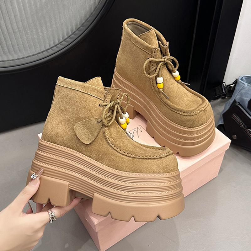 Platform Ankle Boots Women's High Heels Designer Lace Up Shoes  Fashion Winter Short Woman Boots New Trend Sport Mujer Botas