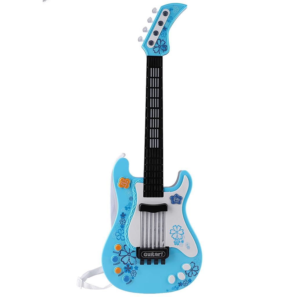 Multifunctional Kids Bass Guitar Toy Children Light Musical Instrument Toy Pink
