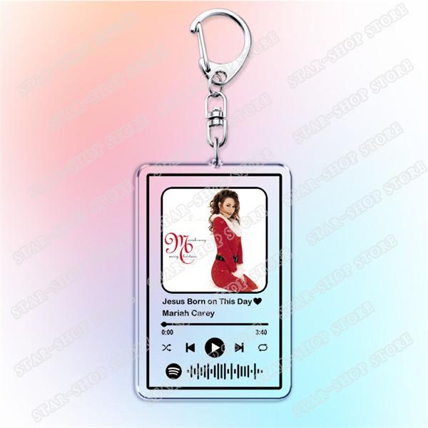 All I Want for Christmas Is You Music Keychains for Women Accessories Bag Santa Claus Code Keying Jewelry Fans Festival Gifts