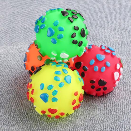 Hundeball Kauspielzeug Quietschendes Strukturiertes Kauspielzeug Apportierball Welpen Zahnungsspielzeug für Kleine bis Große Hunde Zahnpflege Angstlinderung