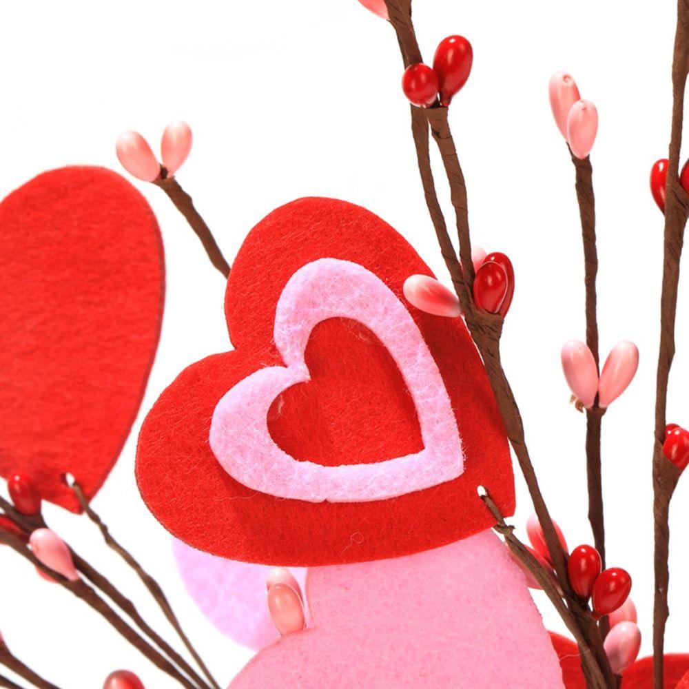 3pcs Festival Artificial Heart Berry Branches Romantic Artificial Flower  Party Favor