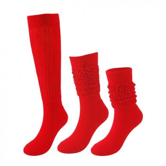 Slouch Socks Cotton Scrunch Knee High Extra Long and Heavy Socks Casual Solid^
