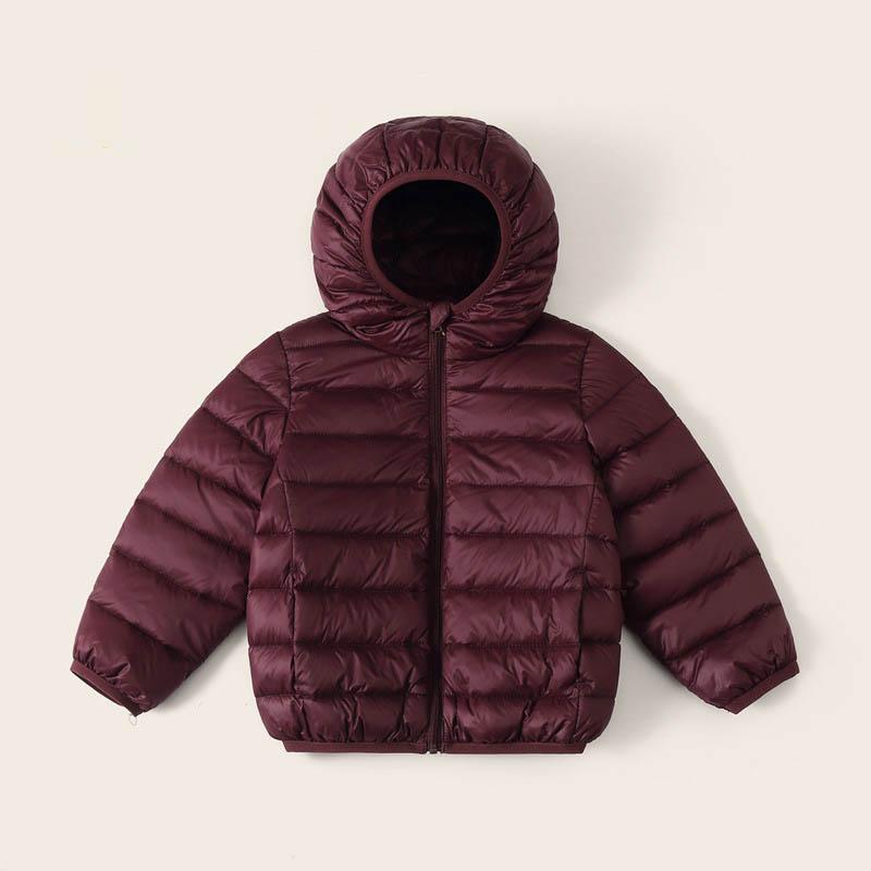 Kinderleichte Daunenjacke Weiße Entendaunen Parka mit Kapuze Herbst und Winter Warm Jungen Mädchen Outdoorjacke