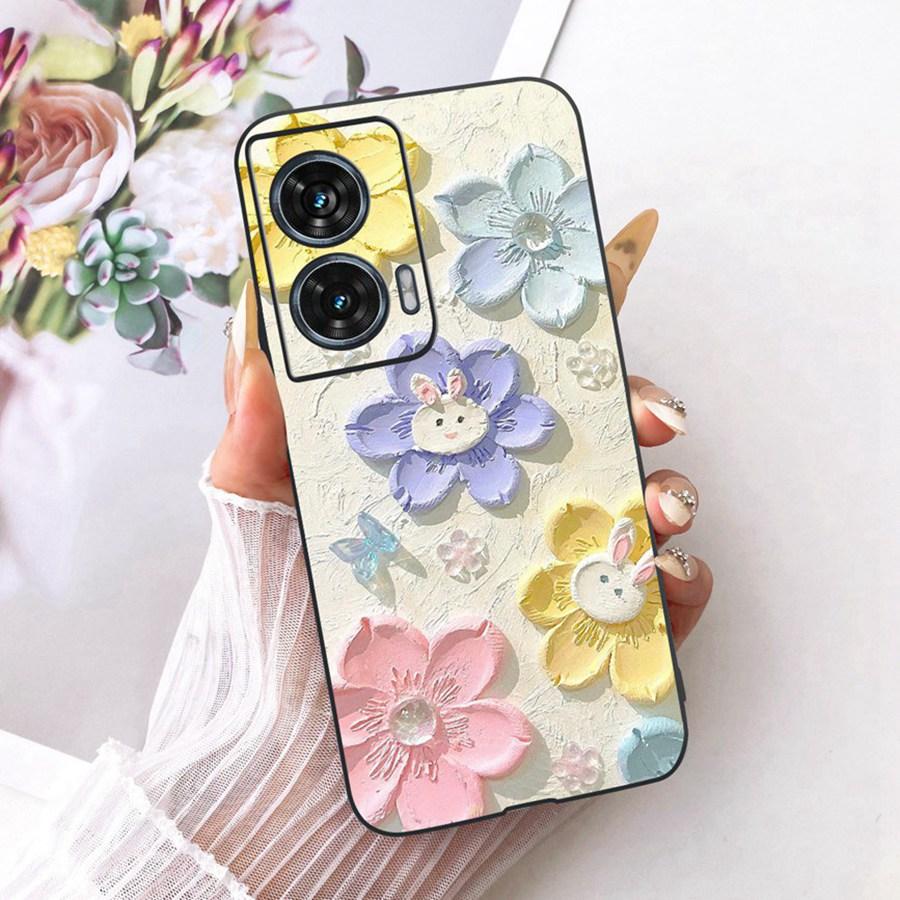 For Motorola Edge 50 Fusion Case XT2429-1 Soft TPU Flower Protective Phone Cases For Motorola G96 motog96 5G Fundas Cover Coque