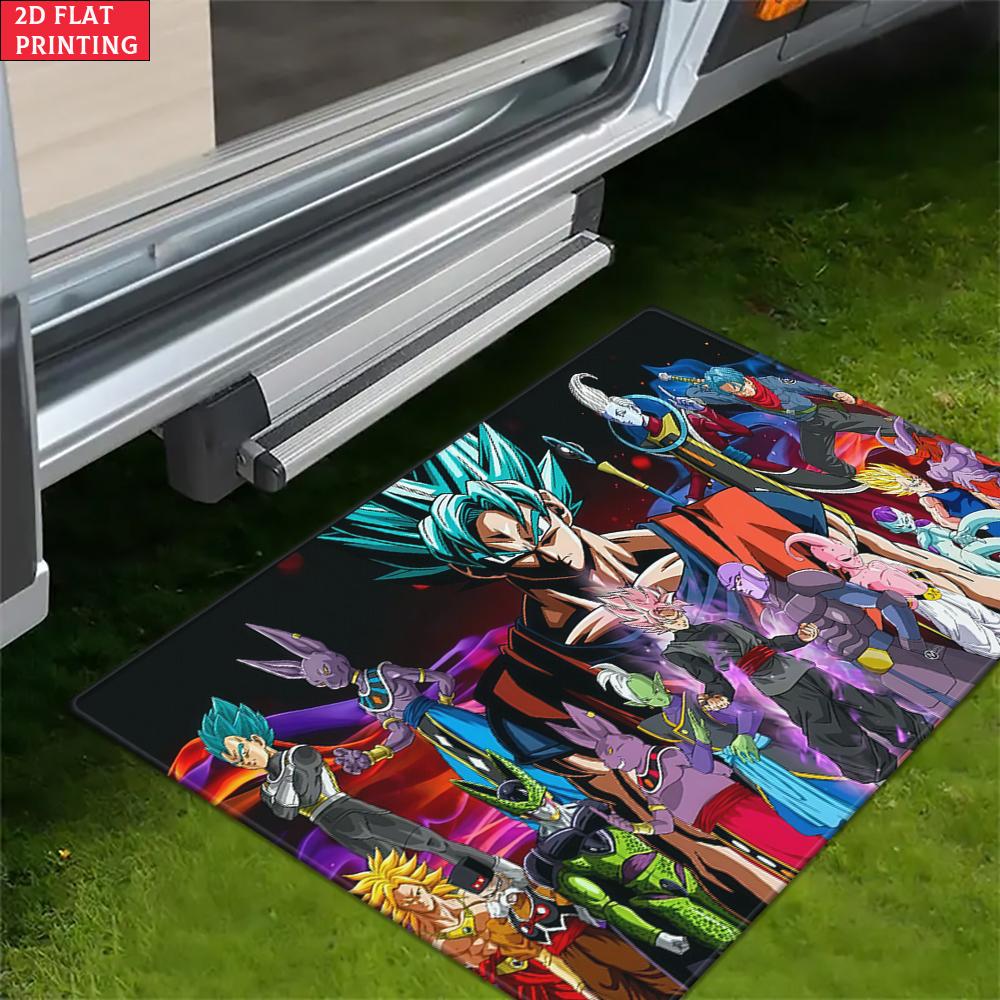 Anime Super Saiyan & Villains Group Doormat, 2D Print Floor Mat, Entrance Rug for Bathroom Living Room Kitchen Home Decor Gift