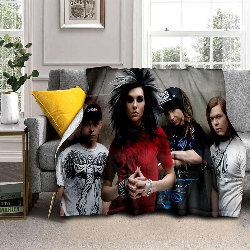 

2025 New Style Tokio Hotel Rock Band Bill Tom Kaulitz Blanket,Soft Throw Blanket for Home Bedroom Bed Sofa Cover Kids Gift 75cmx90cm