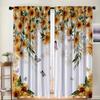 Set Of 2 Sunflower Butterfly Polyester Curtain Home Decor Window Treatment Privacy Properties Elegant Curtains Light Filtering Made