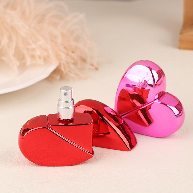 25Ml Perfume Bottle Travel Heart-Shaped Spray Bottle Glass Empty Bottle Perfume Mist Atomizer Portable Cosmetics Container