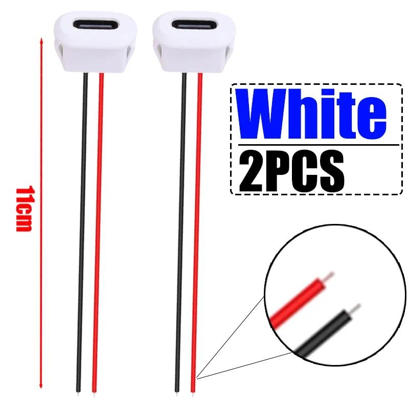Type-C Female 2-Pin USB Connector Waterproof Female Socket Quick Charge Jack Type-C USB-C Charger Plug Accessories 2/4/6PCS