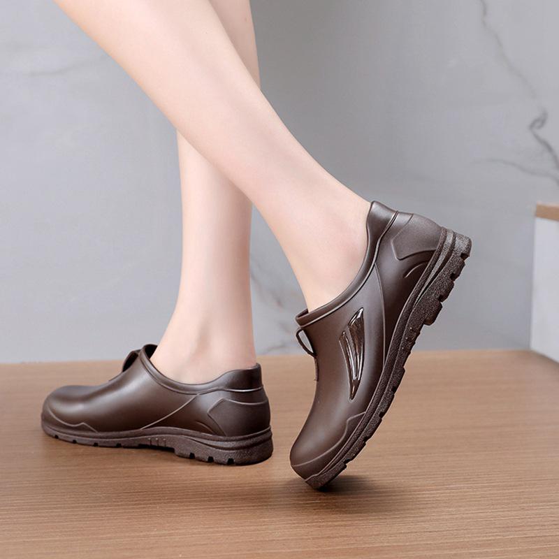 Unisex Koreaanse Stijl Waterdichte Antislip Korte Regenlaarzen - Modieuze Rubberen Schoenen voor Elk Seizoen met Lage Schacht