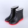 Fashion Rain Boots Waterproof Shoes Men's Tide Medium and Short Boots Wear Fleece Warm Non-slip Rain Shoes Women's Fishing Shoes Glue Shoes