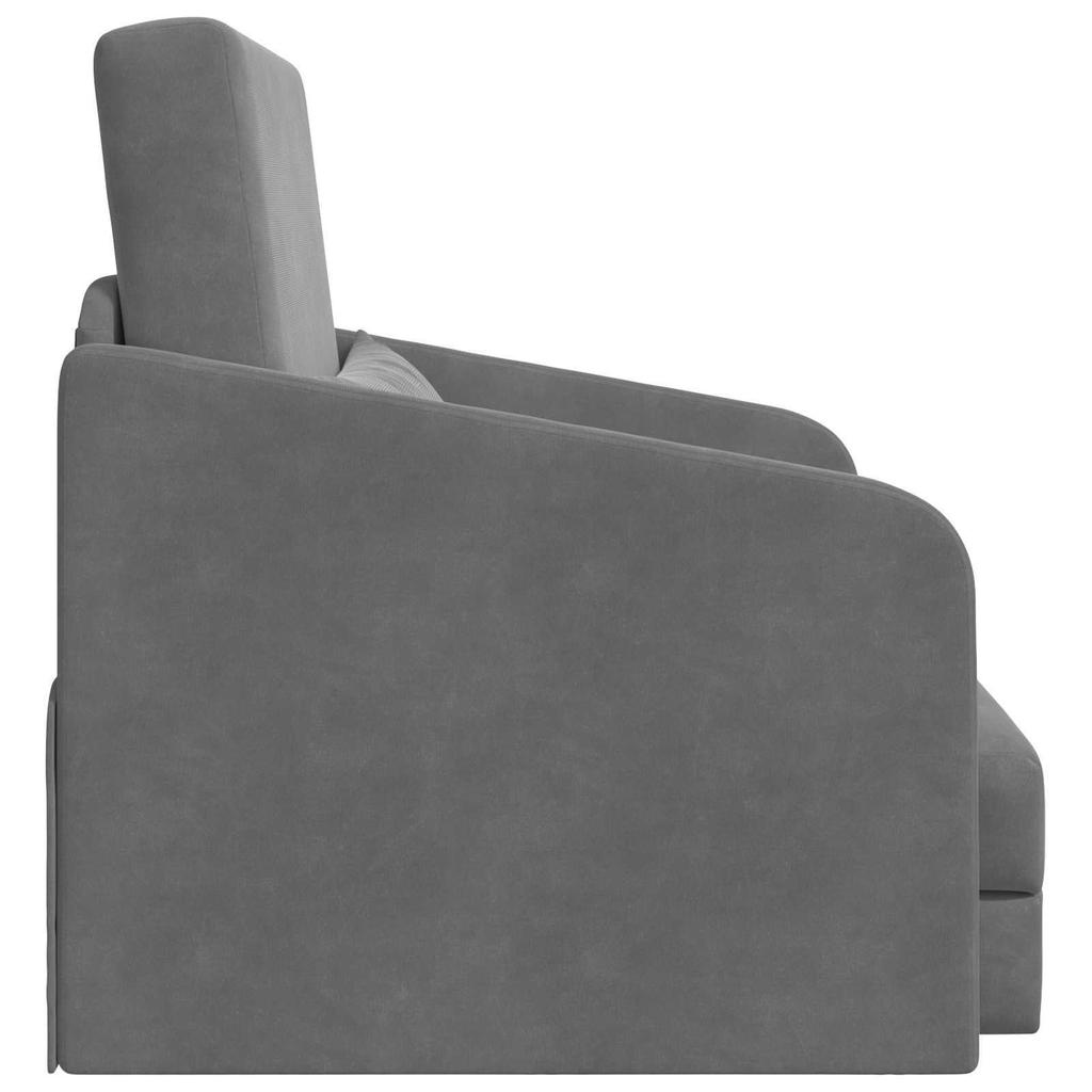 Dark Gray Velvet Sofa Bed 25.6 x 31.5 x 32.7 in